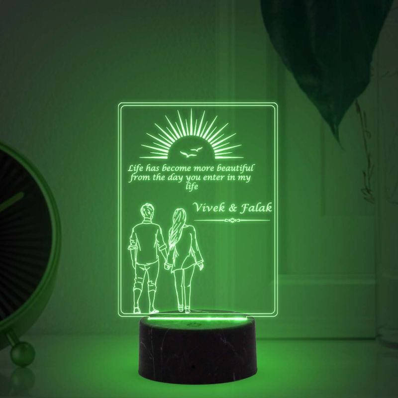 Walking Couple Night Lamp (Customized Name)